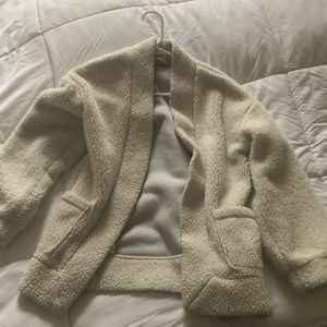 Loft fuzzy fleece cardigan - xs